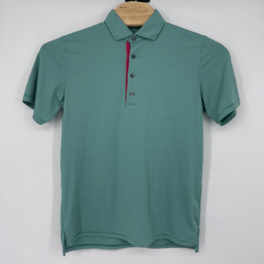 Greyson Saranac Performance Golf Polo Mens M AOP Green Brookville Country Club